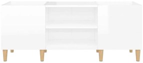 Armário p/ discos 121x38x48 cm deriv. madeira branco brilhante