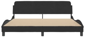 Estrutura de cama sem colchão 180x200 cm veludo preto