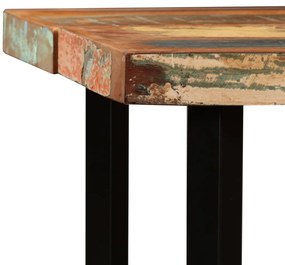 Conjunto de bar 7 pcs madeira recuperada maciça e couro genuíno