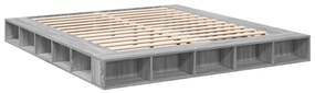 Estrutura de cama 200x200 cm derivados madeira cinzento sonoma