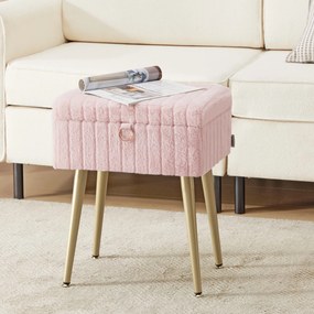 Banco para toucador com espaço de arrumação 30 x 40 x 50 cm Rosa