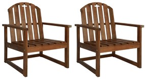 Cadeiras de jardim 2 pcs madeira de acácia maciça