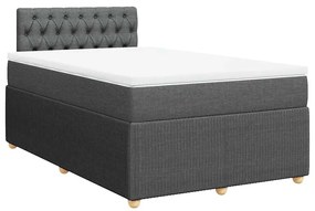 Cama boxspring com colchão 120x190 cm tecido cinzento-escuro