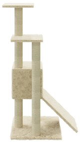 Árvore para gatos c/ postes arranhadores sisal 92 cm cor creme