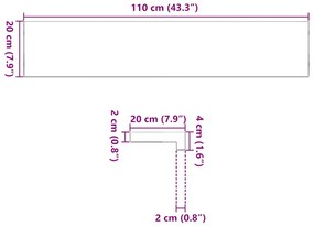 Soleiras da janela 2 pcs 110x20x2 cm carvalho castanho-claro