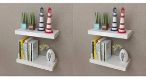 vidaXL Prateleiras de parede 4 pcs branco 40 cm