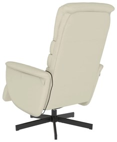 Cadeira massagens reclinável c/apoio pés couro artificial creme