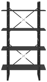 Estante com 4 prateleiras 80x30x140 cm contraplacado cinzento