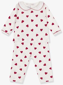 Pijama de 2 peças estampado corações PETIT BATEAU, para bebé branco