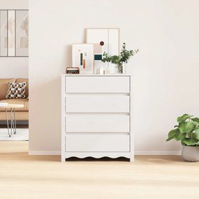 Cômoda vidaXL "DRAMMEN" Branca 76,5x40x91 cm Madeira Sólida de Pinho
