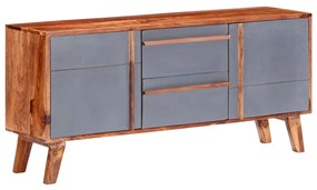 vidaXL Aparador 120x30x55 cm madeira maciça cinzento