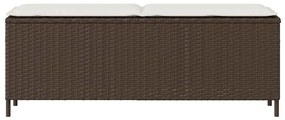 Banco de jardim com almofadão 110x30x40,5 cm vime PE castanho