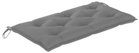 Banco de jardim c/ almofadão cinzento 112 cm teca maciça