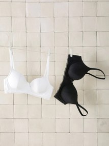 Conjunto de 2 soutiens de amamentação com armações em algodão biológico*. branco