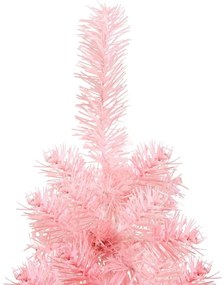 Meia árvore de Natal fina com suporte 120 cm rosa