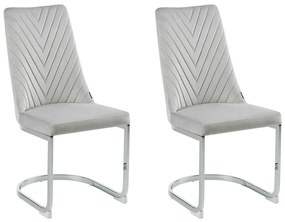 Conjunto de 2 cadeiras em veludo cinzento ALTOONA Beliani