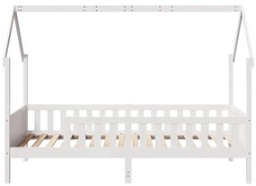 Cama infantil formato de casa 90x190 cm pinho maciço branco