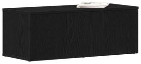 Armário para televisão vidaXL Preto Carvalho 80x34x30 cm Madeira engen