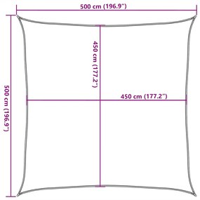 Para-sol estilo vela 160 g/m² 5x5 m PEAD branco