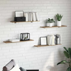 vidaXL Prancha de Estante para Livros 4 pcs Castanho 100 x 40 x 1.5cm