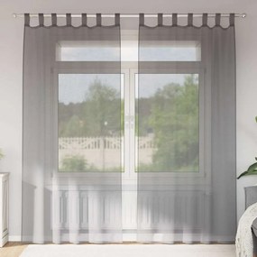 vidaXL Cortinas de voile com laços 2 pcs cinzento-escuro 140x245 cm