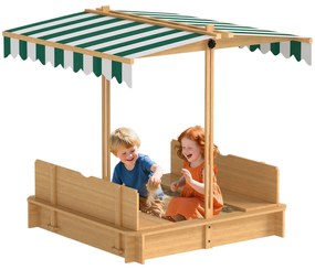 Caixa de Areia para Crianças de Madeira Caixa de Areia Infantil com To