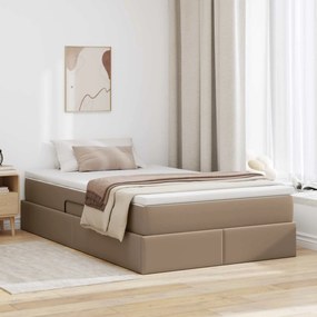 vidaXL Cama com arrumação e colchão Cappuccino 120 x 190 cm