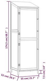 Abrigo de jardim 55x52x174,5cm madeira de abeto maciça castanho