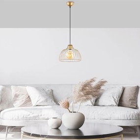 Candeeiro de Teto Bek – Ouro Brilhante – 30 x 30 x 121 cm