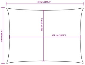 Para-sol vela tecido oxford retangular 2,5x4,5m cinza-acastanh.