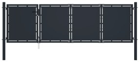 vidaXL Portão de jardim em aço 350 x 100 cm antracite