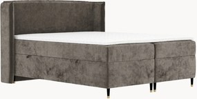 Cama divã em chenille artesanal com arrumação Segni, H4
