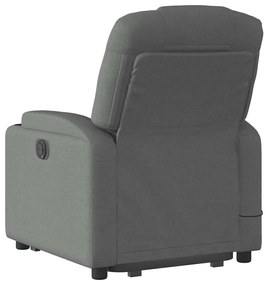 Poltrona elétrica elevatória massagens tecido cinzento-escuro
