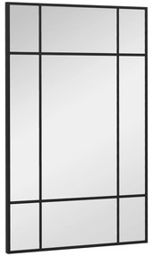 HOMCOM Espelho de Parede Retangular 90x60 cm com Moldura de Metal Espelho Decorativo para Sala Quarto Entrada Preto | Aosom Portugal