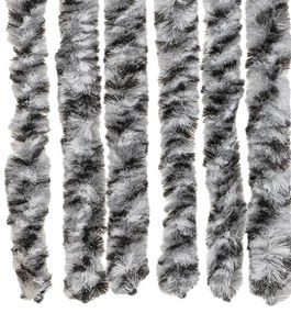 Cortina anti-insetos 90x200 cm chenille cinzento/preto/branco