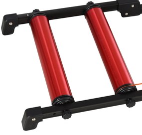 Rolo de Bicicleta Dobrável Ajustável Interior 146x55x10,5cm Vermelho e Preto