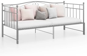 vidaXL Estrutura sofá-cama de puxar 90x200 cm metal cinzento