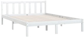 Estrutura de cama 140x200 cm pinho maciço branco