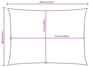 Para-sol estilo vela tecido oxford retangular 2x3,5 m amarelo