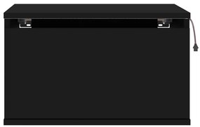 Mesa de cabeceira de parede com luzes LED preto