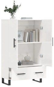 Aparador alto 69,5x31x115 cm derivados madeira branco brilhante