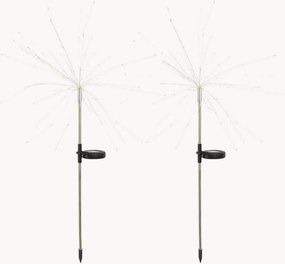 Candeeiros de estaca LED solares Fireworks, conjunto de 2