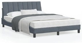 vidaXL Cama com colchão 120x200 cm veludo cinzento-escuro
