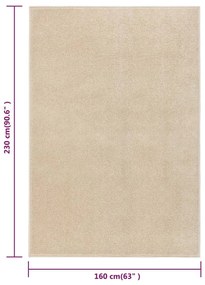 Tapete de pelo curto 160x230 cm bege