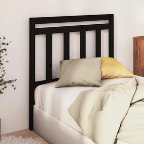 Cabeceira de cama 96x4x100 cm pinho maciço preto