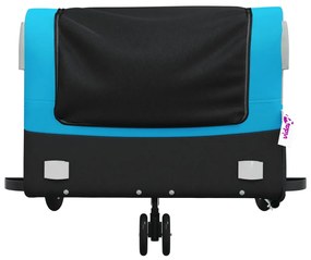 Reboque para bicicleta 45 kg ferro preto e azul