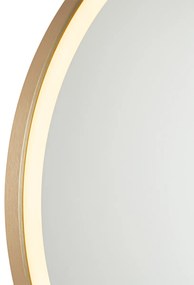 Espelho de banheiro dourado 70 cm com LED com dimmer de toque - Miral Moderno