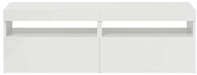 Móveis de TV com luzes LED 2 pcs 60x35x40 cm branco brilhante