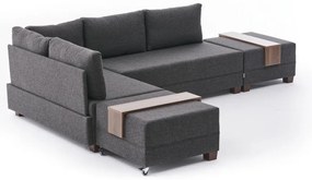 Sofá-Cama de Canto Fly – Antracite – 210x70x280 cm