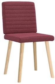 Cadeiras de jantar 2 pcs tecido vermelho tinto